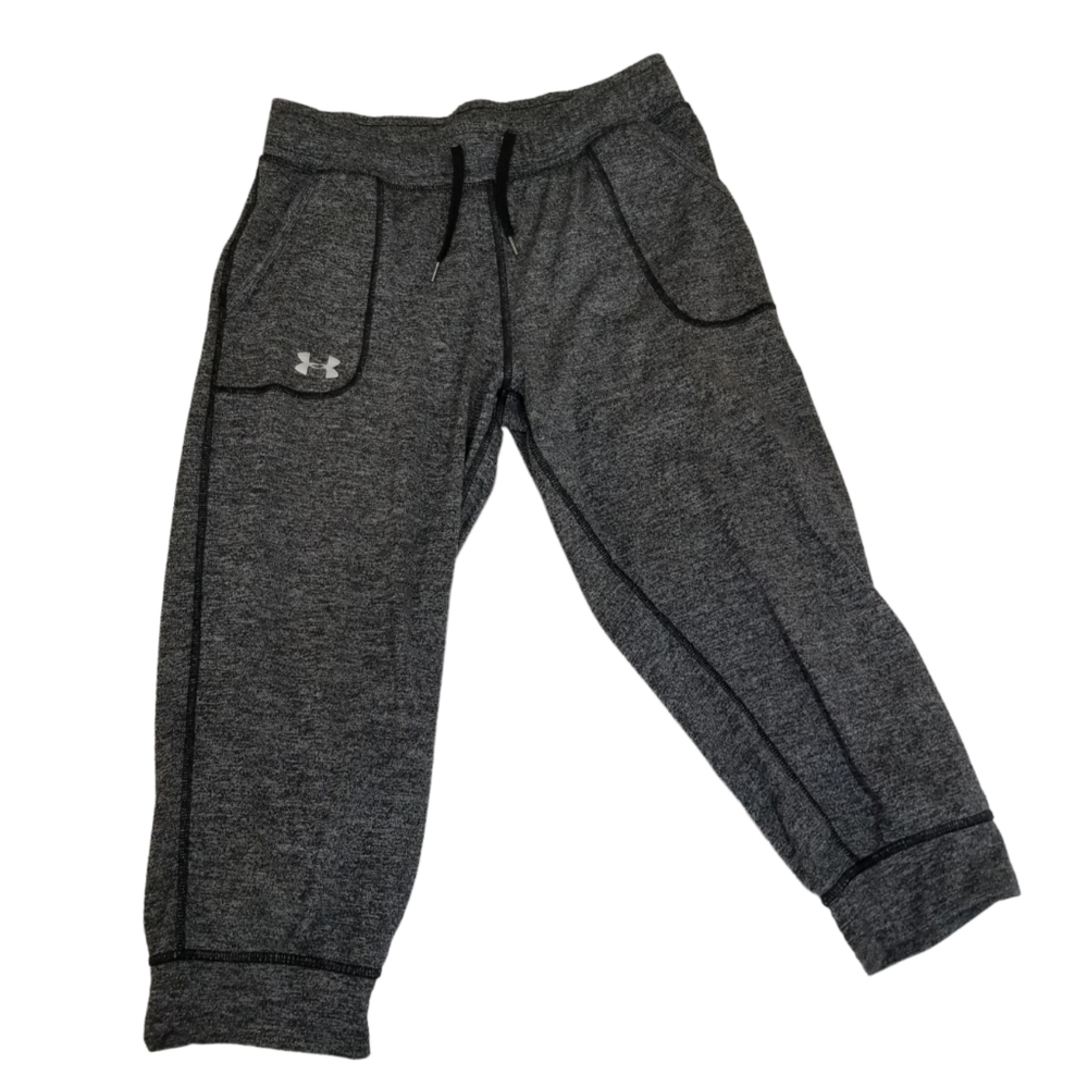 Under Armor cropped Heat Gear Drawstring heathered Gray small active pants